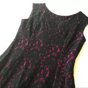 FRENCH CONNECTION Lace Inlay Midi Dress